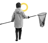 tekening van een vissend kind