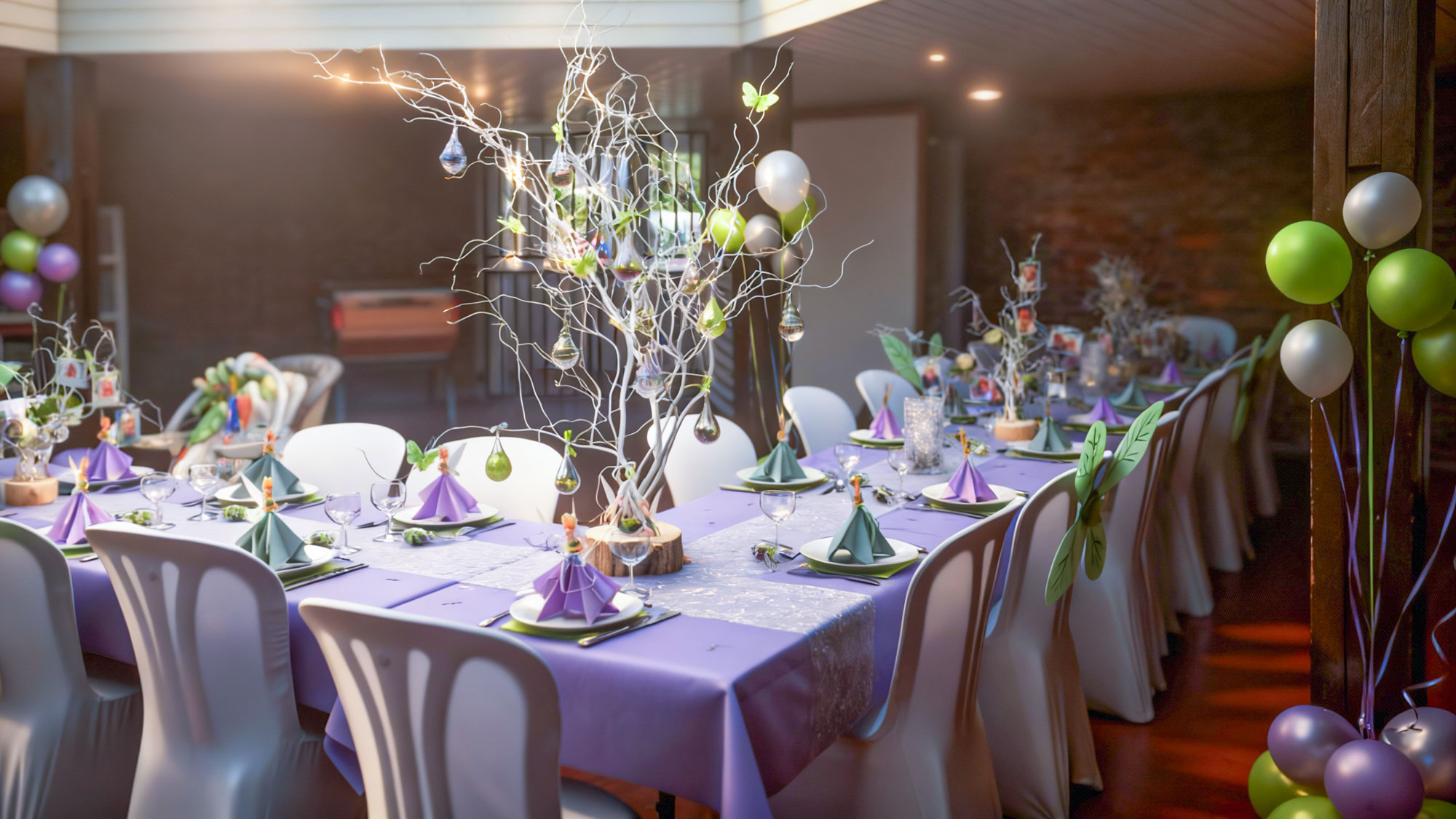 anniversaire organisé dans un salon au camping normandie